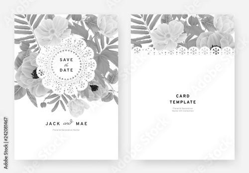 Window Murals Floral Wedding Invitation Card Template Design Pink