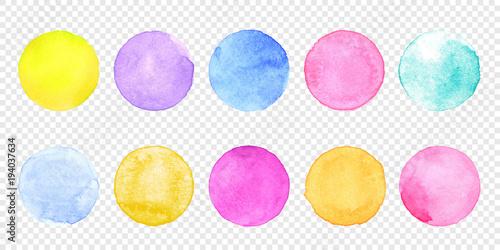 Window Murals Color Watercolor Circle Set Vector Smear